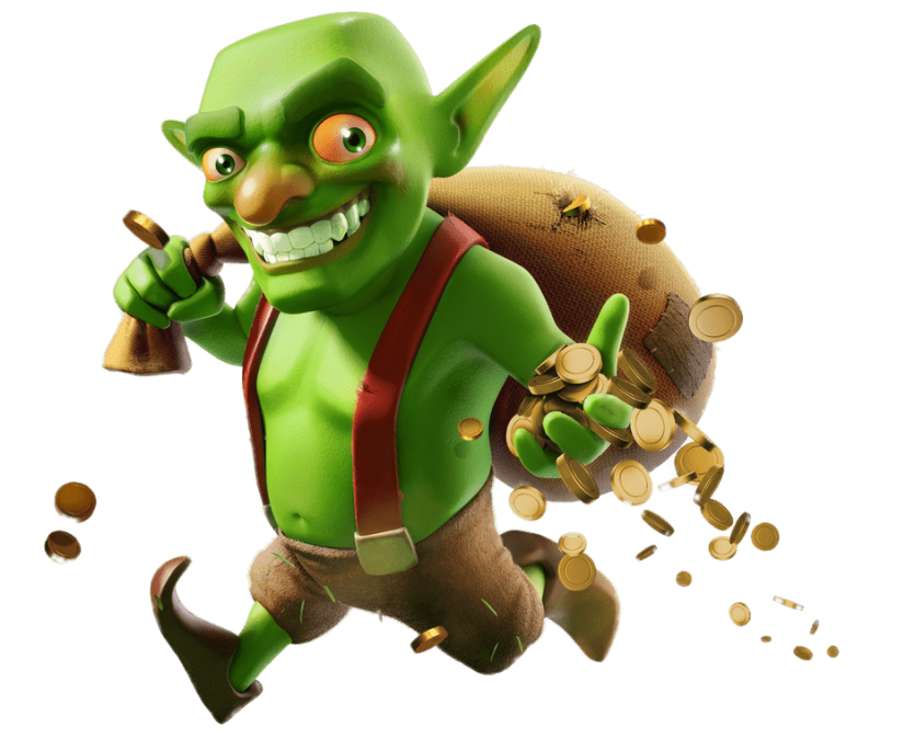 Cartoon goblin mascot logo